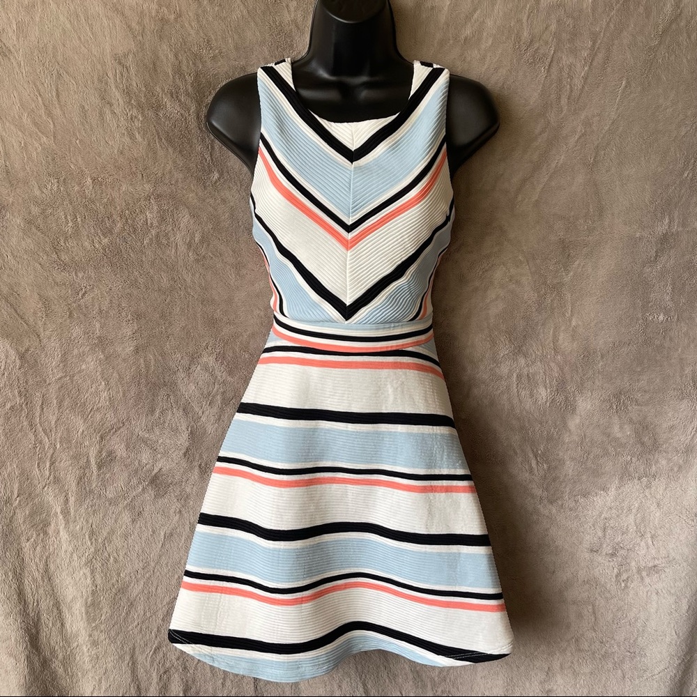 White Striped A Line Dress - Picture 1 of 10